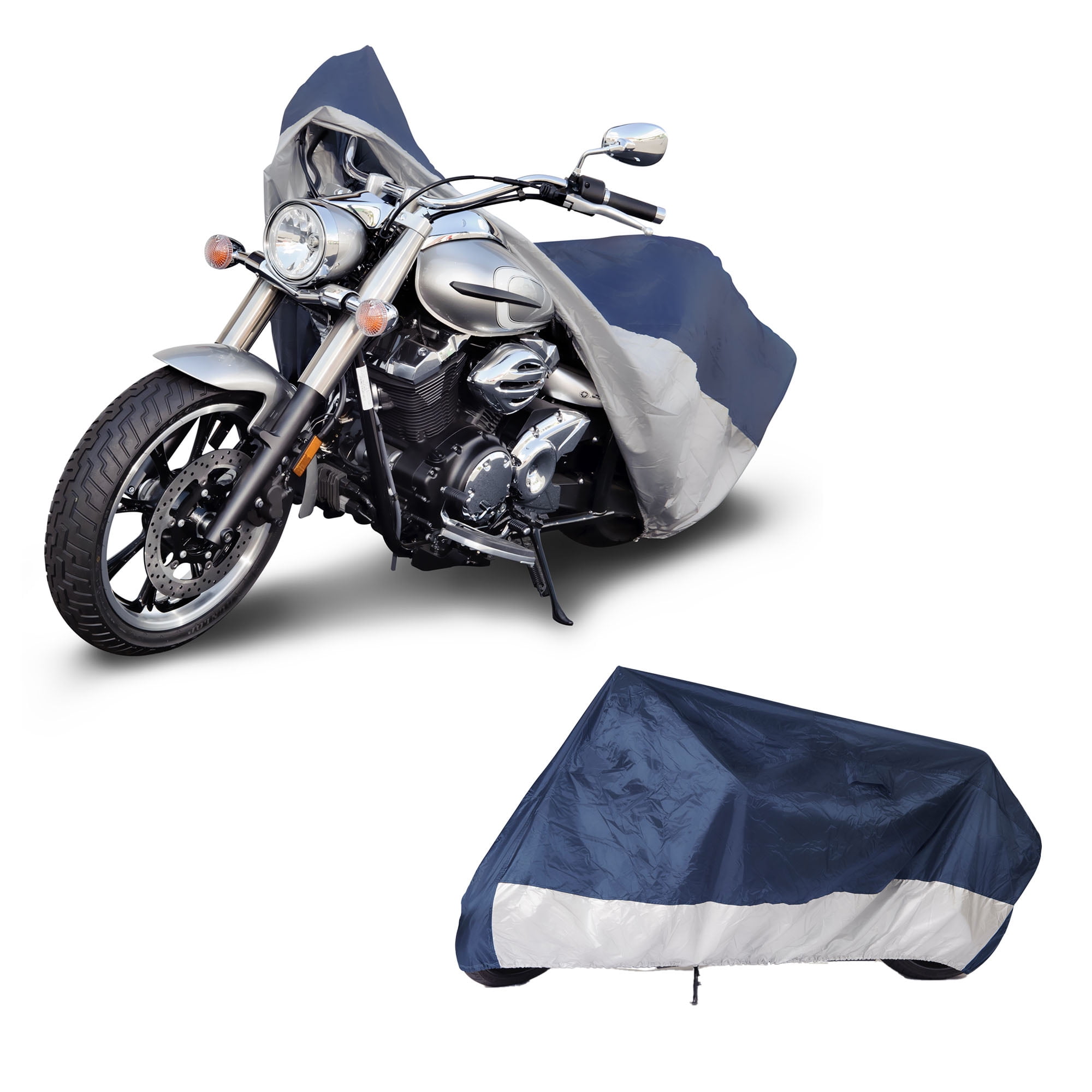 Budge Standard UV & Water Resistant Motorcycle Cover, Size 2, Blue & Silver