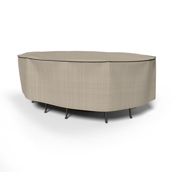 Budge XL Brown / Beige Patio Oval Table/Chairs Cover, English Garden