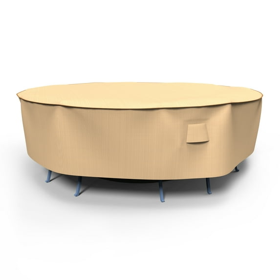 Budge XL Tan Patio Round Table/Chairs Cover, Chelsea