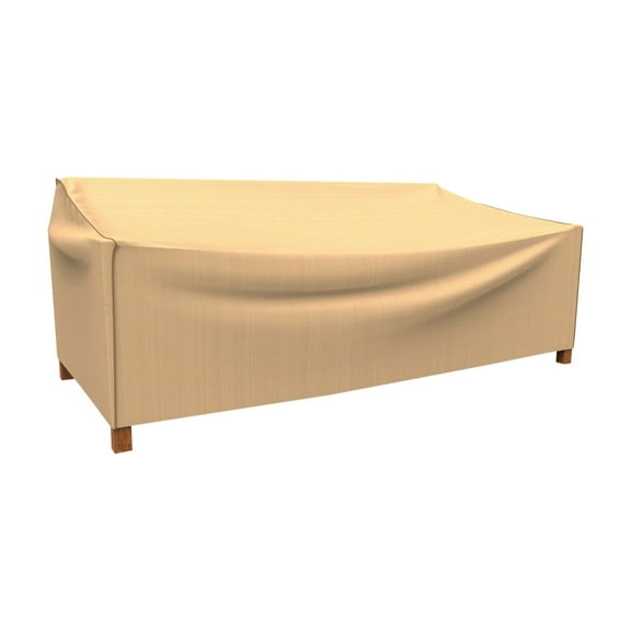 Budge XLarge 88"W 36"Deep Beige / Brown Patio Sofa Cover, Sedona