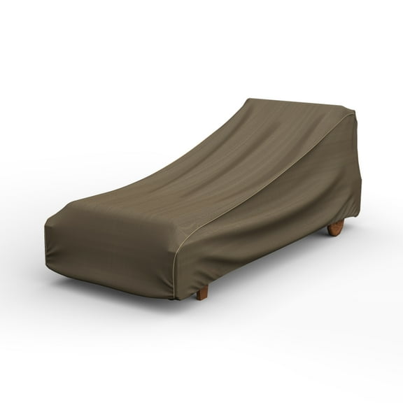 Budge XLarge Black and Tan Patio Chaise Cover, StormBlock™ Hillside
