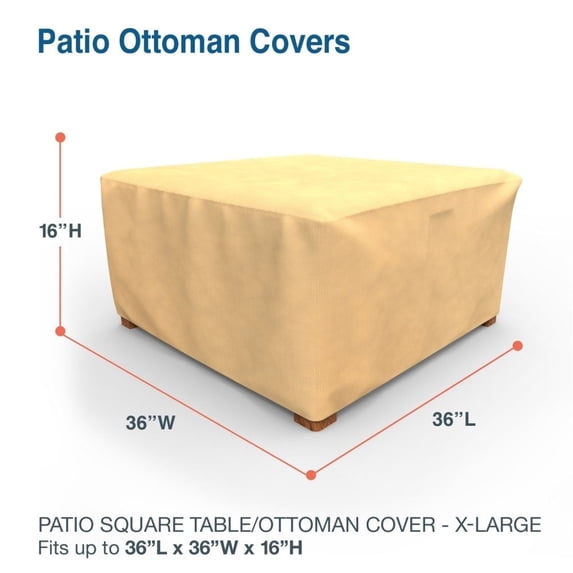 Budge XLarge Nutmeg Patio Table/Ottoman Cover, All-Seasons