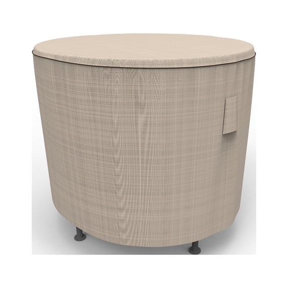 Budge XSmall Tan Tweed Patio Outdoor Round Table Cover, English Garden