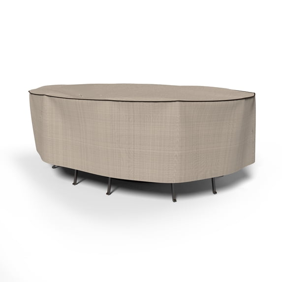 Budge XXL Black Ivory Patio Oval Table/Chairs Cover, StormBlock™ Mojave