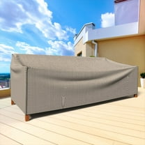 Budge XXLarge 100"W 41"Deep Brown / Beige Patio Sofa Cover, English Garden