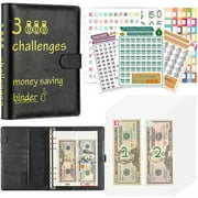 Budget Binder 100 Envelopes Money Saving Challenge Book, with Cash Envelope, A5 Budget Binder Planning Booklet for Budget Planning and Saving Money Easily Save $5,050,Black