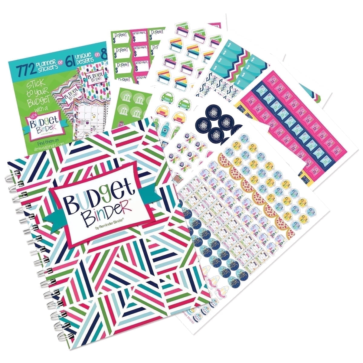 Denise Albright® Budget Binder™ 12-Month Financial Planner with 722 Stickers, Bill & Expense Tracker, Money Management Organizer