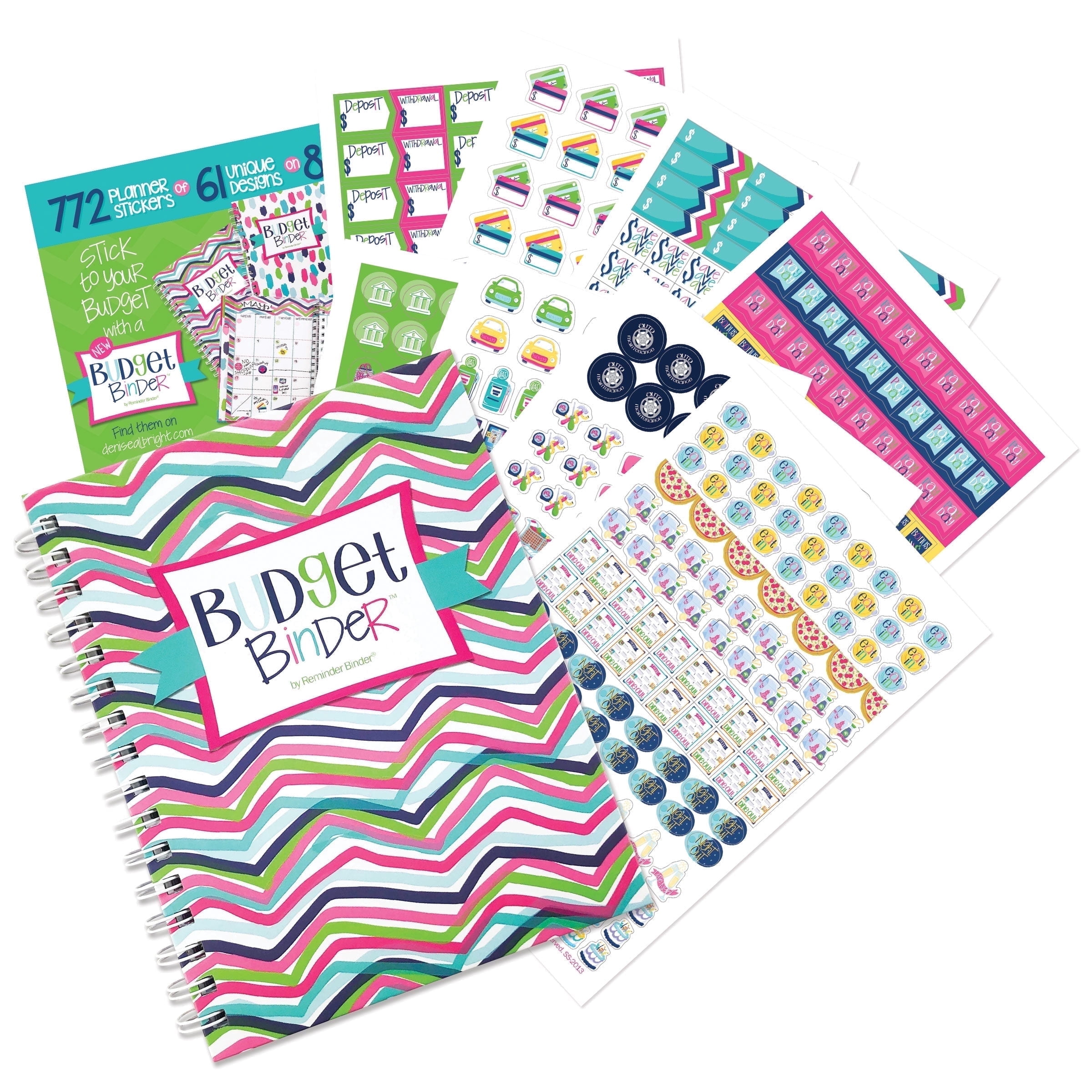 Denise Albright® Budget Binder™ 12-Month Financial Planner with 722 Stickers, Bill & Expense Tracker, Money Management Organizer