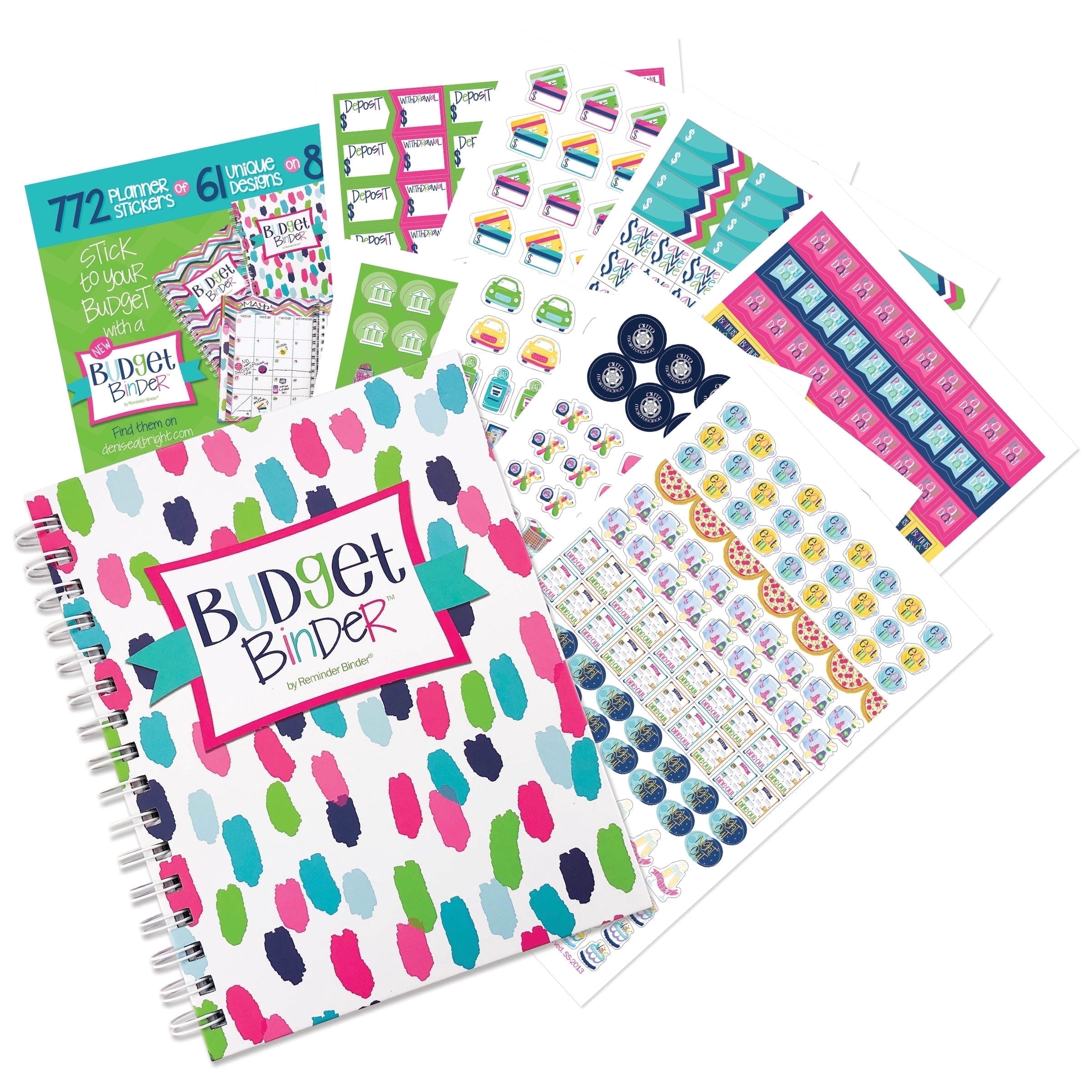 Denise Albright® Budget Binder™ 12-Month Financial Planner with 722 Stickers, Bill & Expense Tracker, Money Management Organizer