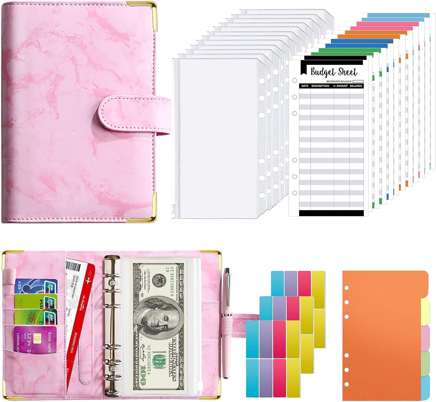 Budget Binder, A6 Cash Envelopes For Budgeting, Money Organizer for