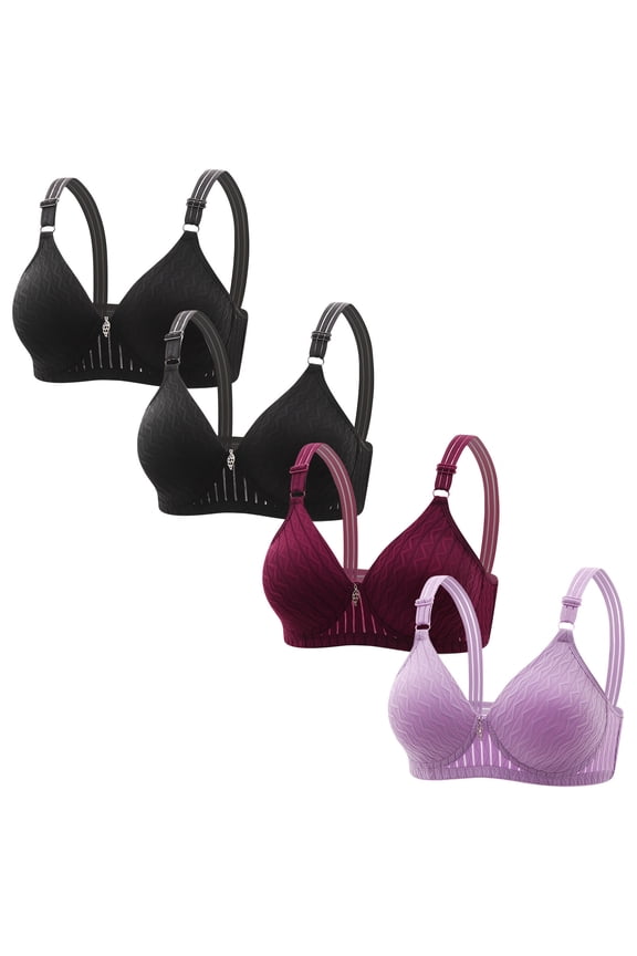 Budget-Friendly! 4 Pack Kilaqueen Minimizer Bras for Women Breathable Mesh Full Coverage Bras Comfy Adjustable Straps No Underwire Bras