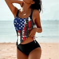 thumbnail image 1 of Budget-Friendly! Luxalzxs Womens Tankini Bathing Suits Patriotic Star Stripe Printed Pleated Two Piece Swimsuit Side Tie Comfy Breathable Quick Dry Swimwear, 1 of 5