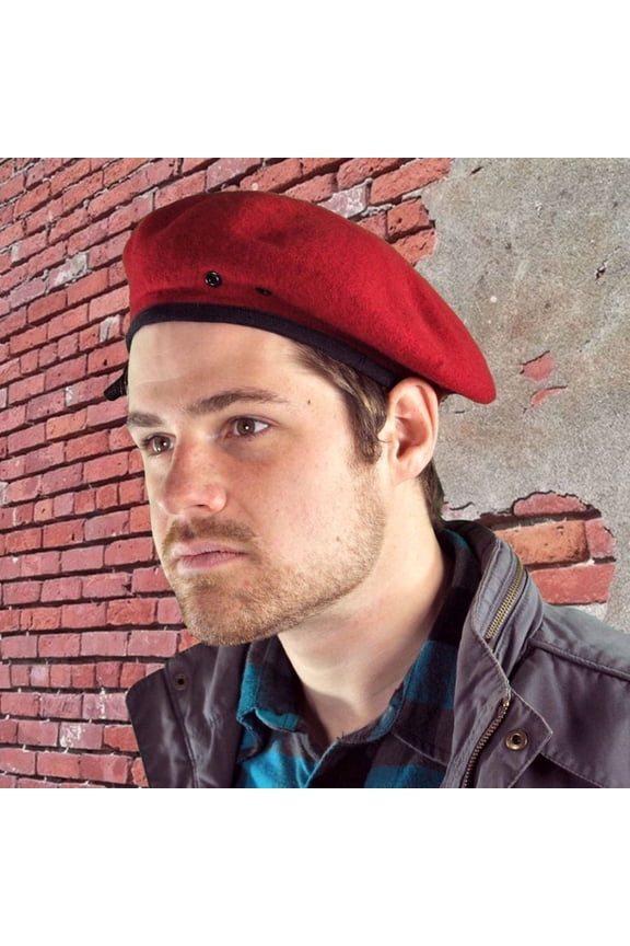 Budget Military Wool Beret - 59CM - Red