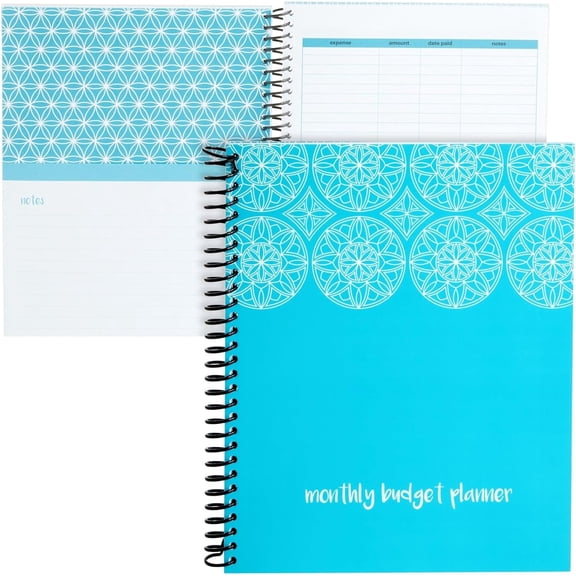 Budget Planner 2026-8 x 10 In, Blue - Expense Tracker Notebook - Bill Organizer with 24 Pockets