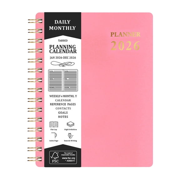 Budget Planner Book 2026 Weekly Monthly Calendar Book with Expense Notebook 12 Month Undated Bill Financial Planner Account Book to Take Control of Finances, 1Pc, Multicolor(Pink,8.2x6.1")