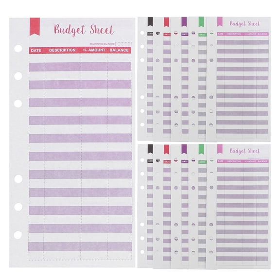 Budget Planner Inserts Expense Tracking Sheets Cash Expenditure Manager for Office