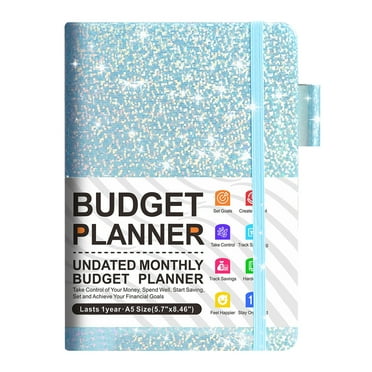 Budget Planner, Monthly Accounts Book And Bill Tracker, Undated Financial Organizer, Expense Tracker Notebook, Manage And Optimize Your Finance, A5 Size - blue