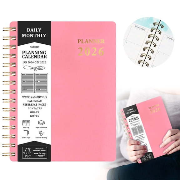 Budget Planner & Monthly Bill Organizer,Monthly Financial Book with Pockets,Expense Tracker Notebook Journal,12 Month Undated Bill Financial Planner Book,Budgeting Journal & Financial Book(Pink)