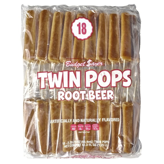 Budget Saver Root Beer Twin Pops 18 Ct.