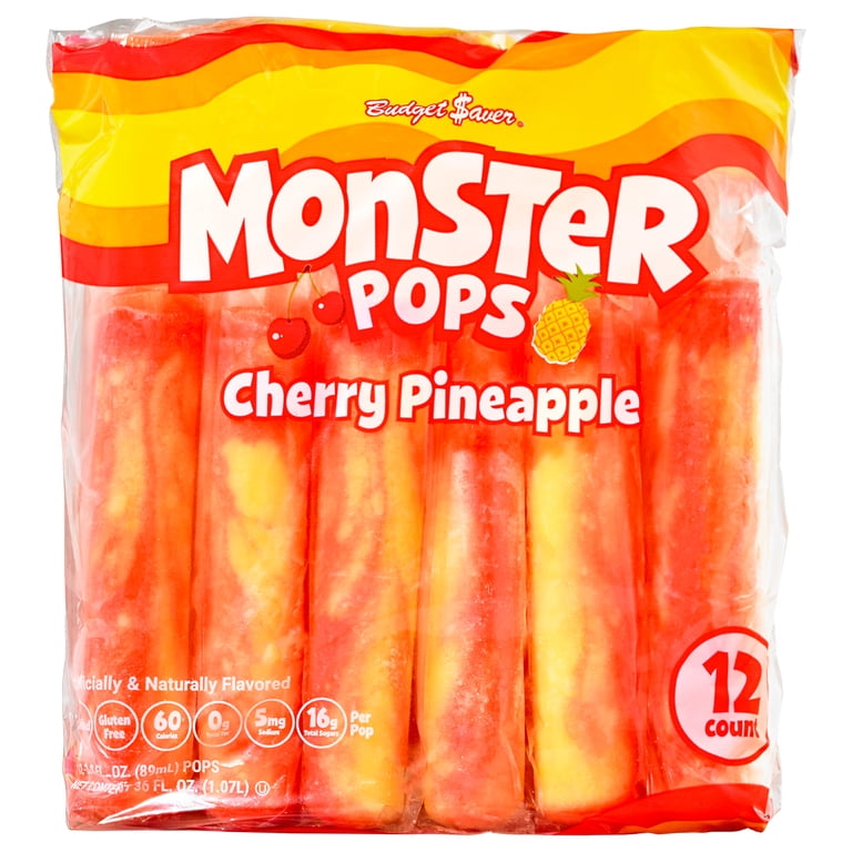 Budget Saver Cherry Pineapple Slushed Ice Pops 3 oz Summer Dessert
