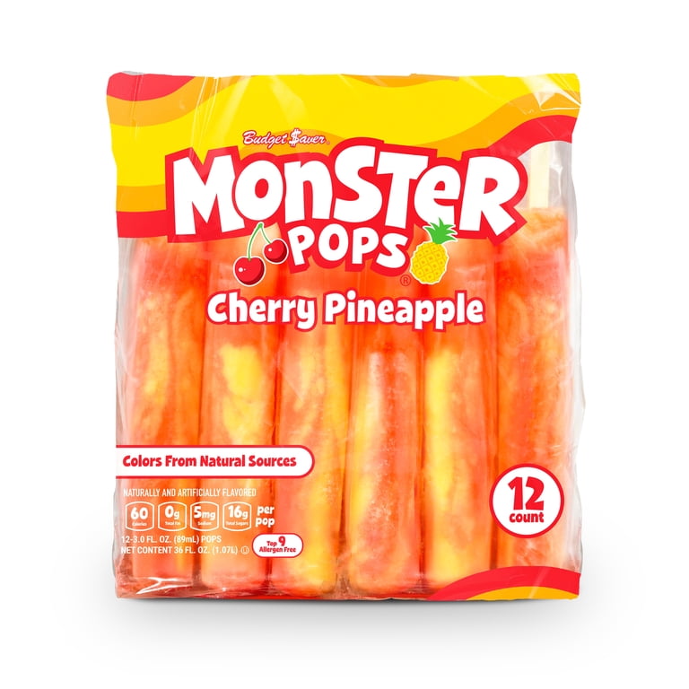 Budget Saver Cherry Pineapple Slushed Ice Pops 3 oz Summer Dessert