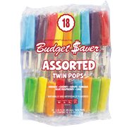 Budget Saver Twin Pops Assorted, 18 Count