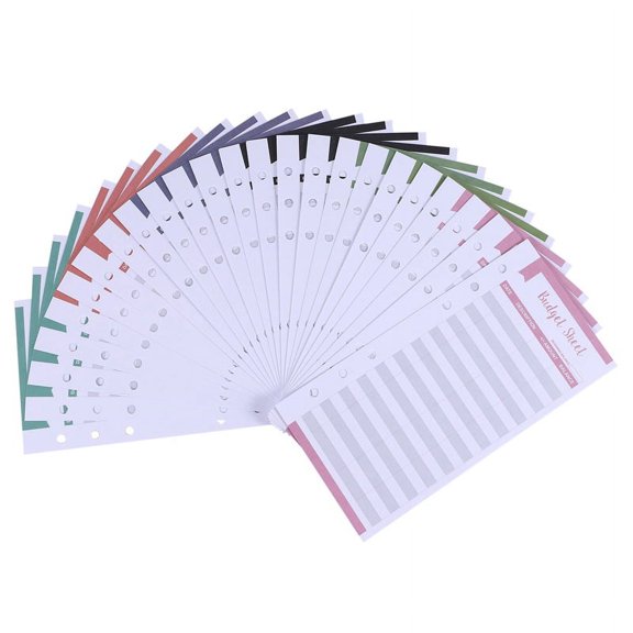 Budget Sheets with Hole 24Pcs for A6 Binder Wallet Pockets Planner