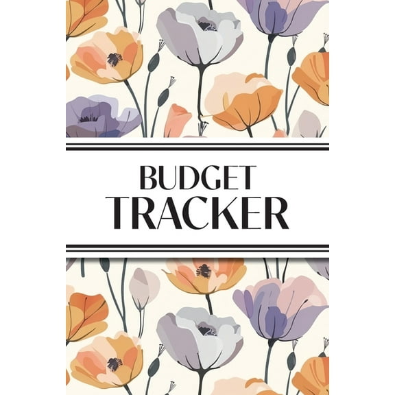 Budget Tracker (Purple and Orange Flowers): 6"x9" Monthly Finance Organizer for Expenses, Savings, and Debt; M, (Paperback)