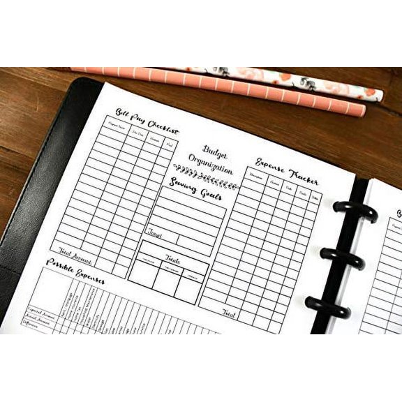 Budget at a Glance Planner Refill, Bill Pay Checklist for 8 Disc Planners