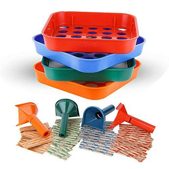 Budgetizer 4 Color-Coded Coin Sorting Trays & Counting Tubes with 100 Roll Wrappers