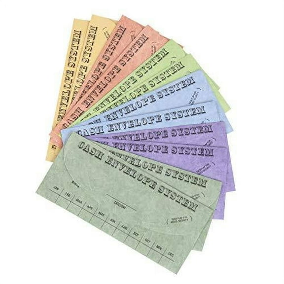 Budgetizer Cash Envelopes System, Assorted Colors, 24 Count