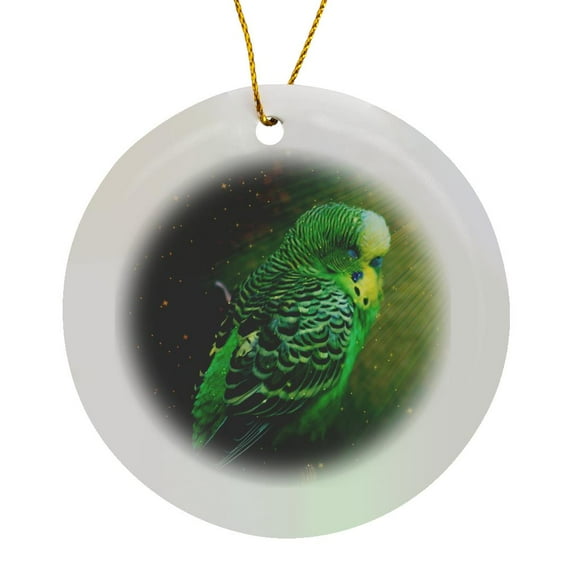 3drose, Budgie in the Nature, Circle Porcelain Ornament