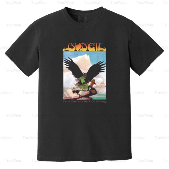 Budgie, Never Turn Back, Rock Merch, Concert, Welsh Hard Rock, Vintage Comfort Color T-Shirt Unisex, up to 4XL