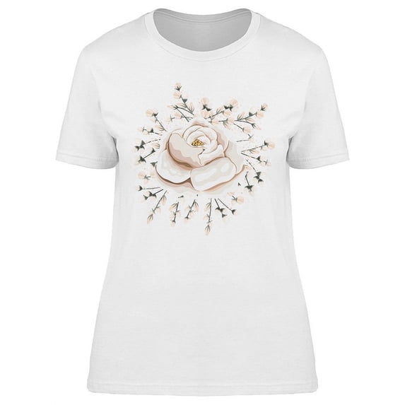 Buds Around A White Flower T-Shirt Women -Image by Shutterstock, Female Medium