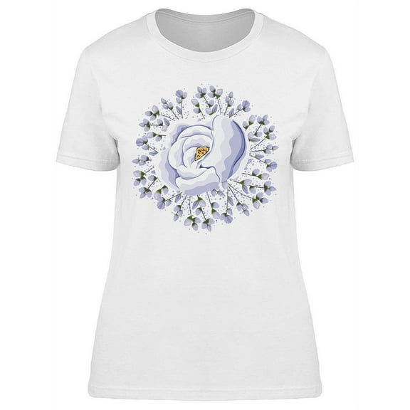 Buds Around Blue Rose T-Shirt Women -Image by Shutterstock, Female Medium