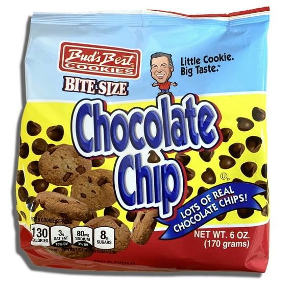 Bud's Best Bite Size Chocolate Chip Cookies Value Pack | 6 Ounce Bag | Pack of 6