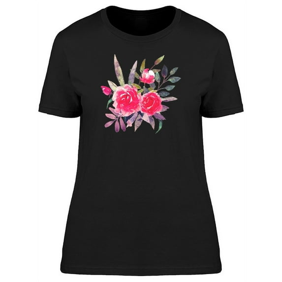 Buds & Roses In Watercolor T-Shirt Women -Image by Shutterstock, Female Small