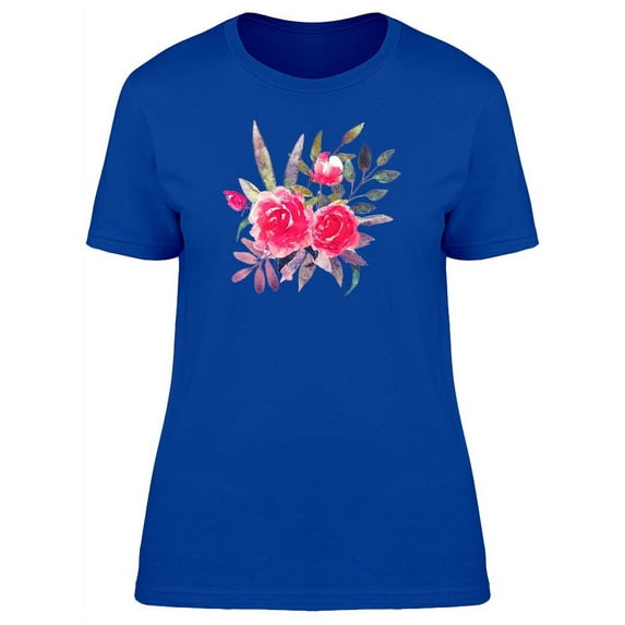 Buds & Roses In Watercolor T-Shirt Women -Image by Shutterstock, Female XX-Large