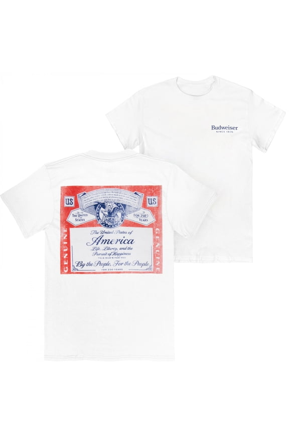 150 Years Label White Premium Mineral Wash Front  and  Back Print T-Shirt-Large
