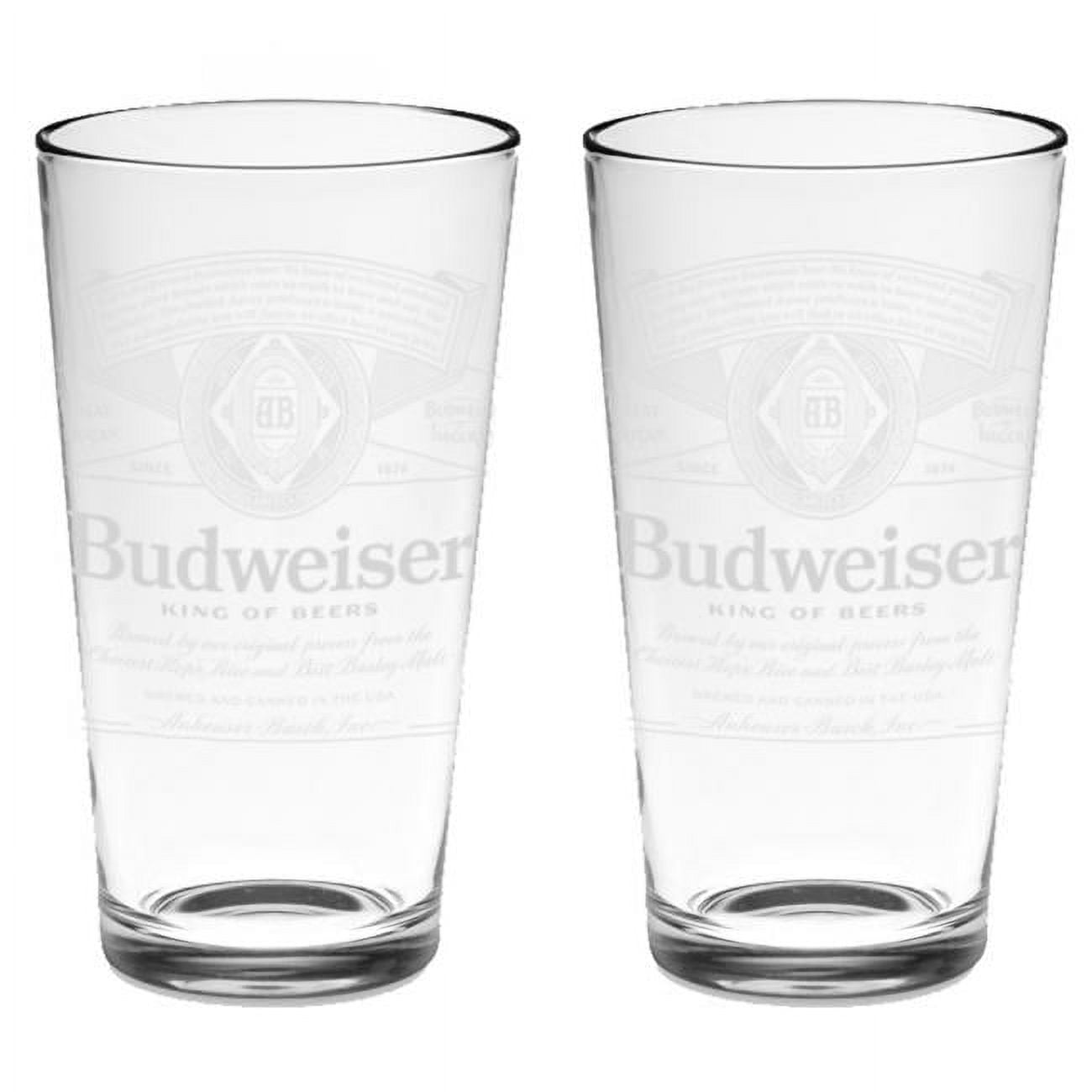 Budweiser Label Glasses Bar Ware Indiana Glass Set of 8 EUC in