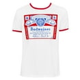 thumbnail image 1 of Budweiser 36076-Small Mens White Ringer T-Shirt - Small, 1 of 1