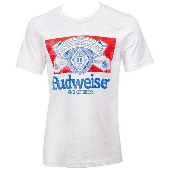 Budweiser 798656-XXL Vintage Logo T-Shirt - White - 2XL