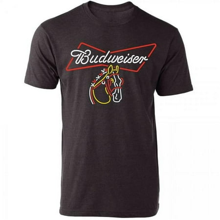 Budweiser 819838-3xlarge Budweiser Clydesdale Neon Sign T-Shirt, 3XL