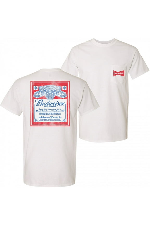 852950-medium Vintage Label Front & Back Mens T-Shirt, White - Medium