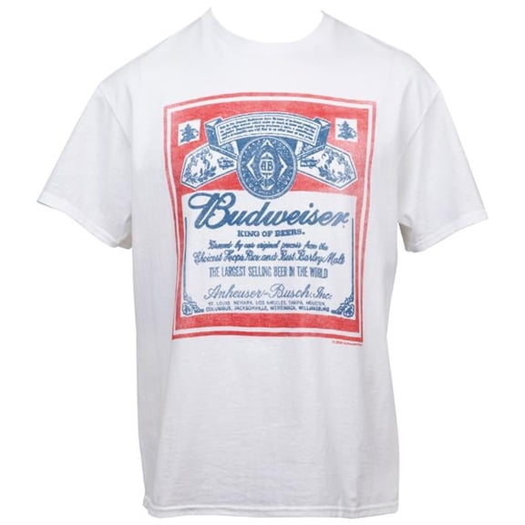 Budweiser 859063-medium Budweiser King of Beers Vintage Label T-Shirt - Medium