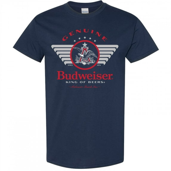 Budweiser 880094-3xlarge Genuine King of Beer Navy Colorway T-Shirt for Men, Blue - 3XL