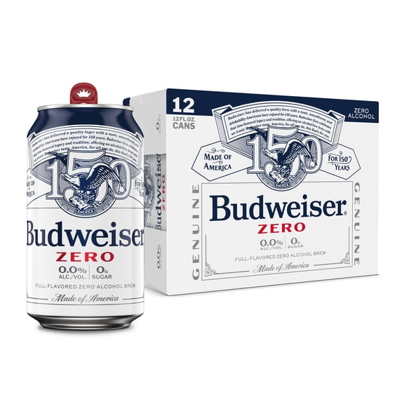Budweiser Alcohol Free American Lager Beer 12 Pack 12 fl oz Aluminum Cans 0% ABV