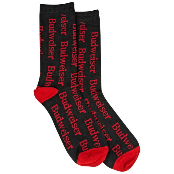 Budweiser All Over Pattern Logo Crew Socks