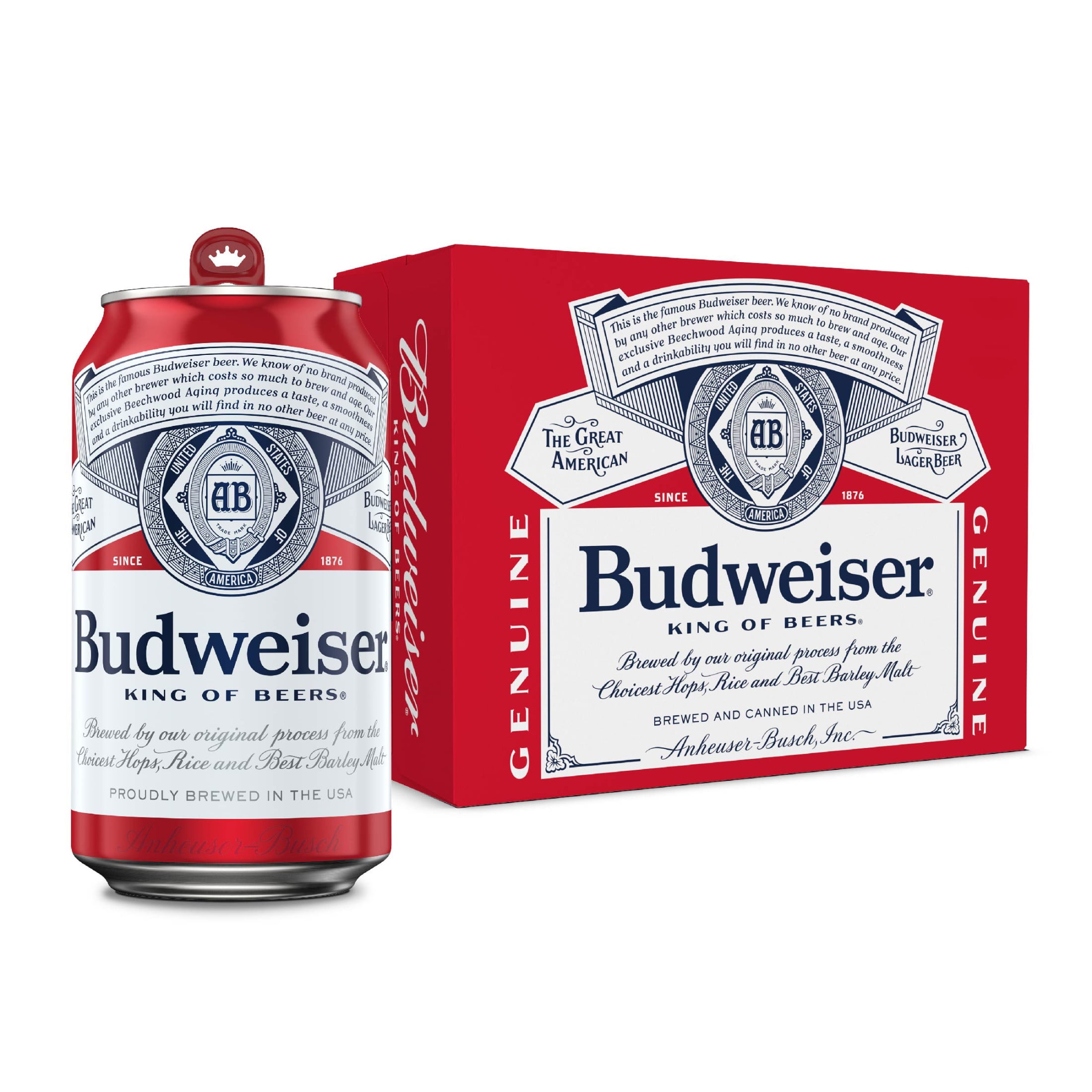 Budweiser American Lager Beer 12 Pack 12 fl oz Aluminum Cans 5% ABV