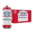 thumbnail image 1 of Budweiser American Lager Beer 15 pack 16 fl oz Aluminum Cans 5% ABV, 1 of 9